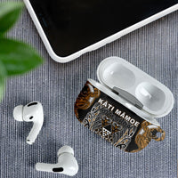 Aotearoa Kati Mamoe AirPods Case Maori Brown Tribal Paua Shell Pattern DT05 - Polynesian Pride
