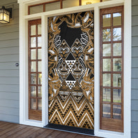 Aotearoa Kati Mamoe Door Cover Maori Brown Tribal Paua Shell Pattern DT05 - Polynesian Pride