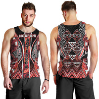 Aotearoa Ngapuhi Men Tank Top Maori Red Tribal Paua Shell Pattern DT05 - Polynesian Pride