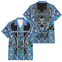 Aotearoa Ngati Porou Family Matching Long Sleeve Bodycon Dress and Hawaiian Shirt Maori Light Blue Tribal Paua Shell Pattern DT05 Dad's Shirt - Short Sleeve Blue - Polynesian Pride