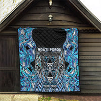 Aotearoa Ngati Porou Quilt Maori Light Blue Tribal Paua Shell Pattern DT05 - Polynesian Pride