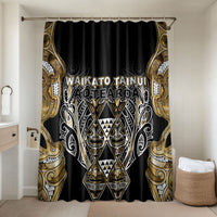 Aotearoa Waikato Tainui Bathroom Set Maori Light Gold Tribal Paua Shell Pattern DT05 Shower Curtain Only Yellow - Polynesian Pride