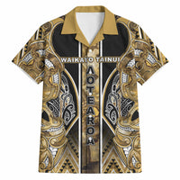 Aotearoa Waikato Tainui Hawaiian Shirt Maori Light Gold Tribal Paua Shell Pattern DT05 Yellow - Polynesian Pride