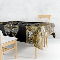 Aotearoa Waikato Tainui Tablecloth Maori Light Gold Tribal Paua Shell Pattern DT05 - Polynesian Pride