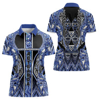 Aotearoa Ngati Kahungunu Women Polo Shirt Maori Tribal Blue Paua Shell Pattern DT05 - Polynesian Pride