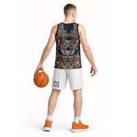 Aotearoa Ngai Tuhoe Basketball Jersey Maori Tribal Red And Green Paua Shell Pattern DT05 - Polynesian Pride