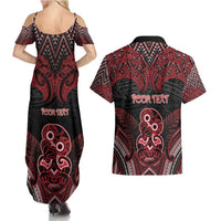 Personalised New Zealand Waitangi Day Couples Matching Summer Maxi Dress and Hawaiian Shirt Te Tiriti O Waitangi 1840 DT05 - Polynesian Pride