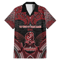 Personalised New Zealand Waitangi Day Family Matching Mermaid Dress and Hawaiian Shirt Te Tiriti O Waitangi 1840 DT05 Dad's Shirt - Short Sleeve Black - Polynesian Pride