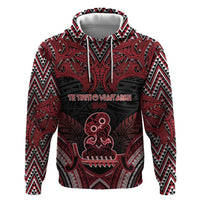 Personalised New Zealand Waitangi Day Zip Hoodie Te Tiriti O Waitangi 1840 DT05 Pullover Hoodie Black - Polynesian Pride