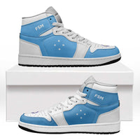 Federated States Of Micronesia High Sneakers AJ1 Coat Of Arms Flag Inspired
