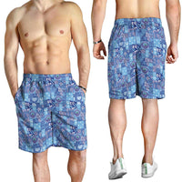 Federated States of Micronesia Merry Christmas Shorts for Men Pacific Patchwork Xmas Vibes - Polynesian Pride