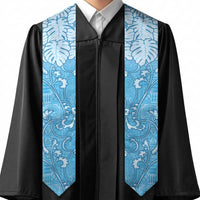 Fiji Graduation Stole Fijian Tapa Pattern Blue