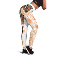 Fiji Leggings Masi Tapa Pattern Brown - Polynesian Pride