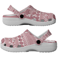 Fiji Marau na Kerisimasi Clogs Shoes Dusty Rose Tagimoucia Tapa Masi Tribal - Polynesian Pride