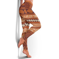 Fiji Marau na Kerisimasi Leggings Gold Tapa Masi Inspired Christmas - Polynesian Pride