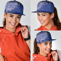 Fiji Marau na Kerisimasi Snapback Cap Blue Tagimoucia Tapa Masi Tribal - Polynesian Pride