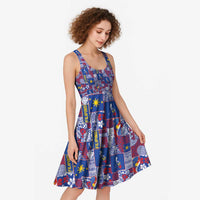 Filipino Maligayang Pasko Midi Dress Pacific Patchwork Xmas Vibes - Polynesian Pride