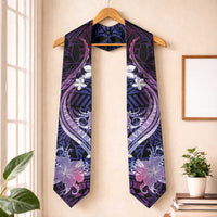 Galaxy Polynesian Pattern With Tropical Flowers Graduation Stole