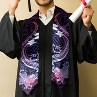 Galaxy Polynesian Pattern With Tropical Flowers Graduation Stole LT05
