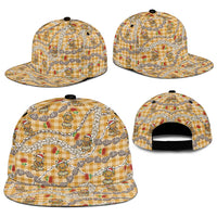 Gold Palaka Hawaii Mele Kalikimaka Snapback Cap Ohia Lehua Shell Leis Funny Gingerbread Santa - Polynesian Pride