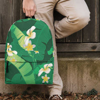 Green Banana Leaf Hawaii Backpack Lau Maia Plumeria Tropical Summer Vibes