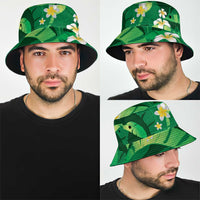 Green Banana Leaf Hawaii Bucket Hat Lau Maia Plumeria Tropical Summer Vibes LT14 - Polynesian Pride