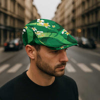 Green Banana Leaf Hawaii Jeff Hat Lau Maia Plumeria Tropical Summer Vibes LT14 - Polynesian Pride
