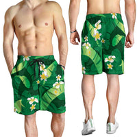Green Banana Leaf Hawaii Shorts for Men Lau Maia Plumeria Tropical Summer Vibes LT14 - Polynesian Pride