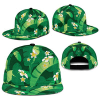 Green Banana Leaf Hawaii Snapback Cap Lau Maia Plumeria Tropical Summer Vibes LT14 - Polynesian Pride