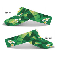 Green Banana Leaf Hawaii Sun Visor Cap Lau Maia Plumeria Tropical Summer Vibes LT14 - Polynesian Pride