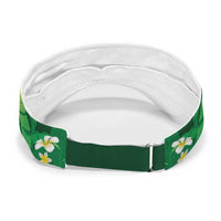Green Banana Leaf Hawaii Sun Visor Cap Lau Maia Plumeria Tropical Summer Vibes LT14 - Polynesian Pride