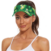 Green Banana Leaf Hawaii Sun Visor Cap Lau Maia Plumeria Tropical Summer Vibes LT14 - Polynesian Pride