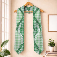 Green Hawaii Palaka Graduation Stole Hawaiian Honohono Lei
