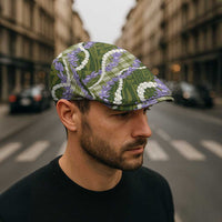 Green Hawaii Palaka Honohono Pikake Jeff Hat Hawaiian Orchid Lei Polynesian Pattern - Polynesian Pride