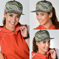 Green Hawaii Palaka Honohono Pikake Snapback Cap Hawaiian Orchid Lei Polynesian Pattern - Polynesian Pride