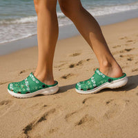 Green Hawaii Palm Tree Hibiscus Clogs Shoes Fantasy Summer Vibe LT01 - Polynesian Pride