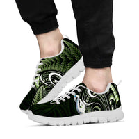 Green New Zealand Sneakers Aotearoa Silver Fern With Manaia Maori Unique