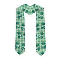 Green Palaka Hawaii Graduation Stole Hawaiian Lehua Blossoms