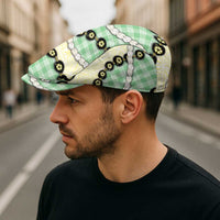 Green Palaka Hawaii Jeff Hat Kukui Nut Pikake Lei Hawaiian Tapa Pattern - Polynesian Pride
