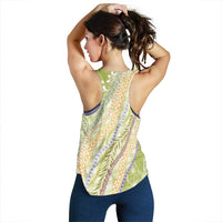 Green Palaka Hawaii Leis Women Racerback Tank Hawaiian-plaid Elegant Tropical Vibes - Polynesian Pride