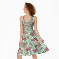 Green Paniolo Palaka Hawaiian Cowgirl Christmas Midi Dress - Polynesian Pride