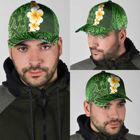 Green Polynesia Classic Cap Plumeria Tropical Leaves With Galaxy Polynesian Art LT14