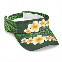 Green Polynesia Sun Visor Cap Plumeria Tropical Leaves With Galaxy Polynesian Art LT14 Universal Fit Green - Polynesian Pride