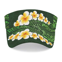 Green Polynesia Sun Visor Cap Plumeria Tropical Leaves With Galaxy Polynesian Art LT14 - Polynesian Pride