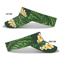 Green Polynesia Sun Visor Cap Plumeria Tropical Leaves With Galaxy Polynesian Art LT14 - Polynesian Pride