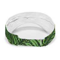 Green Polynesia Sun Visor Cap Plumeria Tropical Leaves With Galaxy Polynesian Art