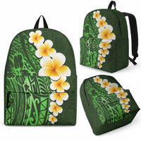 Green Tropical Plumeria With Galaxy Polynesian Art Backpack LT14 - Polynesian Pride