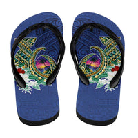 Guam Chamorro Flip Flops Tribal Latte Stone and Seal Artwork Polynesian Patterns