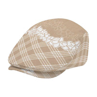 Hawaii Aloha Plumeria Lei Beige Palaka Jeff Hat - Polynesian Pride