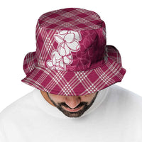 Hawaii Aloha Plumeria Lei Fuschia Palaka Bucket Hat LT7 - Polynesian Pride